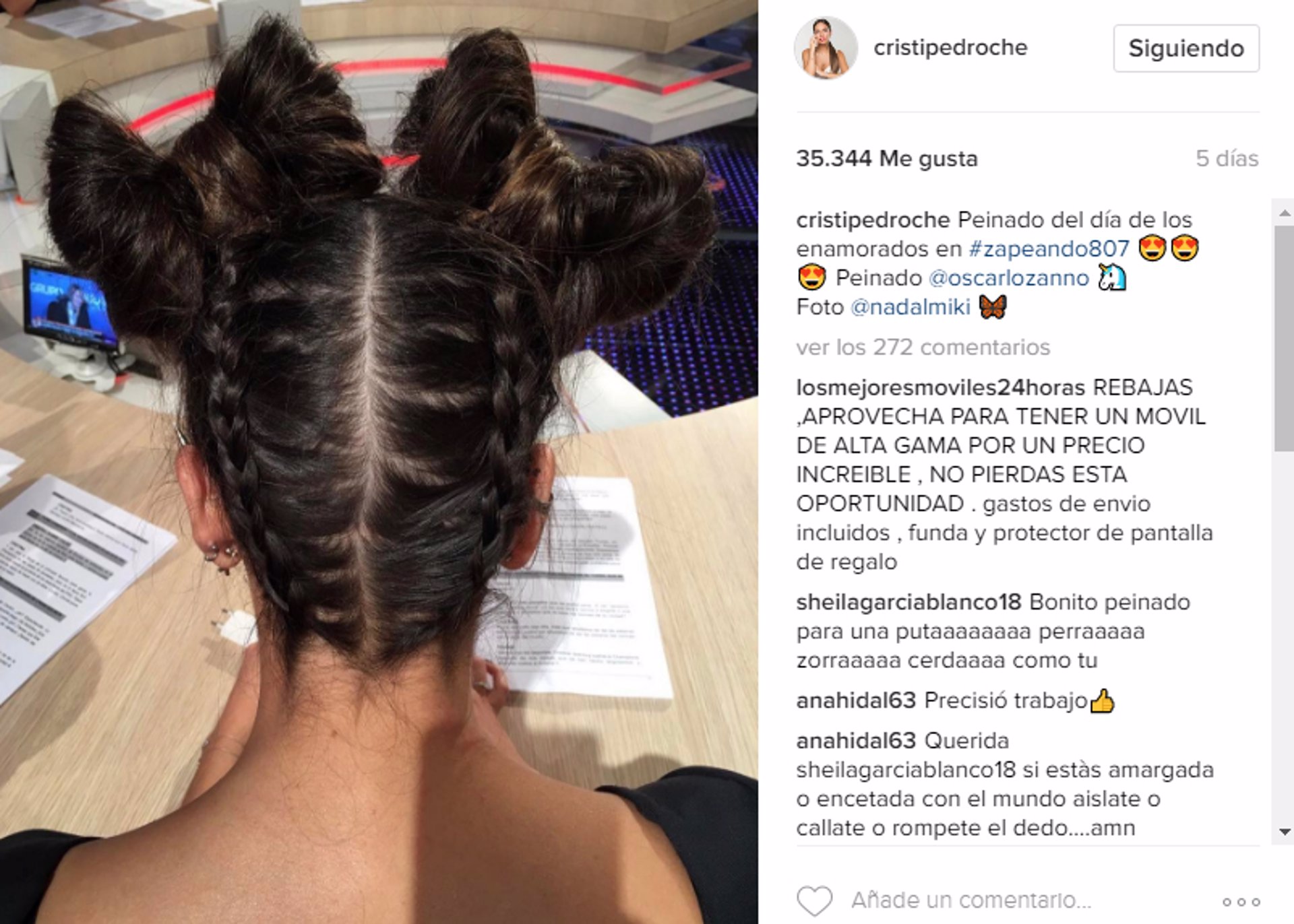 El peinado más ñoño de Cristina Pedroche