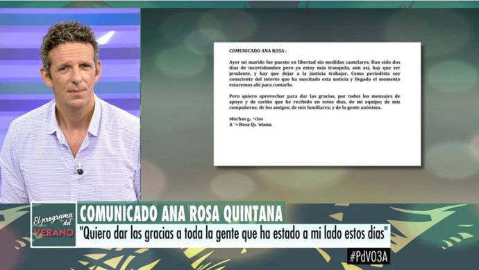 Ana Rosa Quintana habla por primera vez tras la detención de su marido