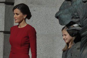 La Reina Letizia y Leonor el día de la Constitución