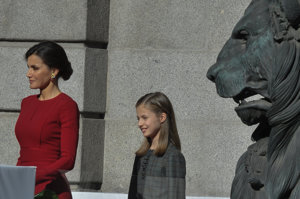 La Reina Letizia y Leonor el día del 40º de la Constitución