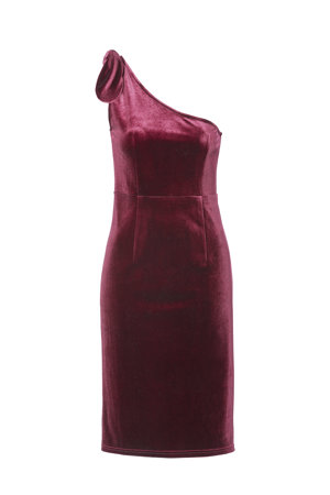 Vestido en granate corte asimétrico C&A 19€