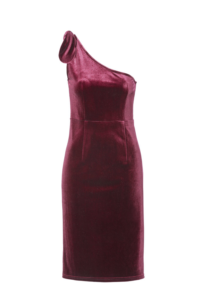 Vestido en granate corte asimétrico C&A 19€