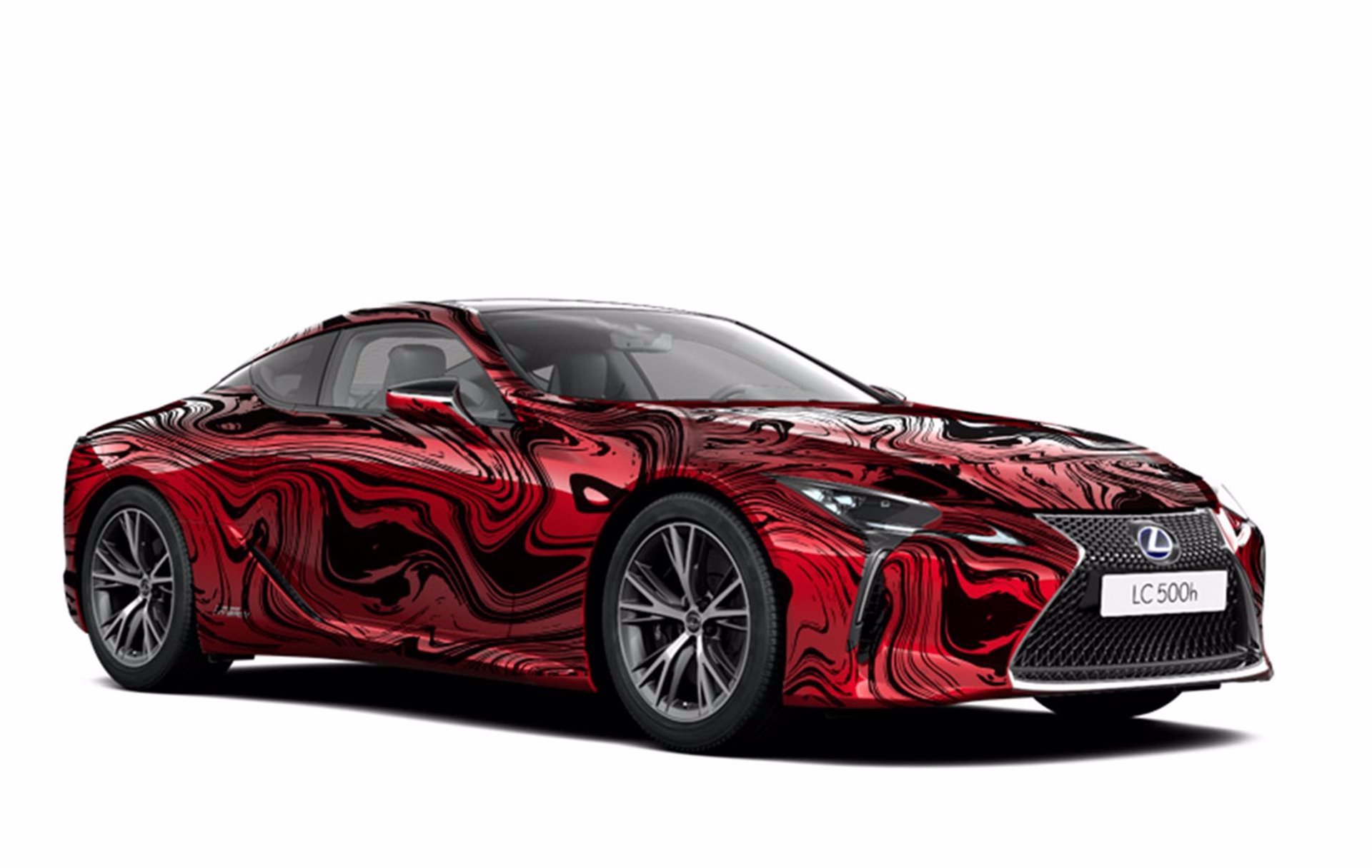 LEXUS LC500h Art Car inspirado en las vetas de la madera Shimamoku, una madera japonesa 