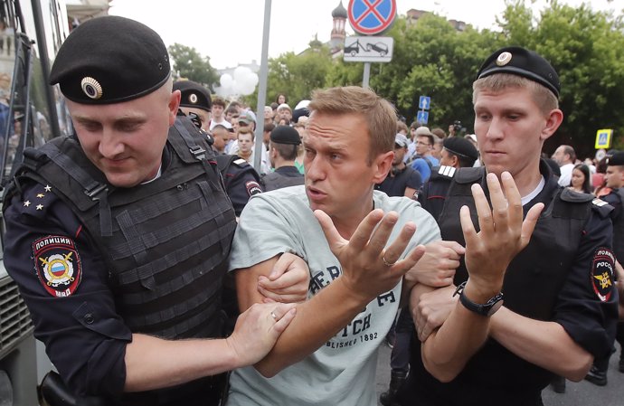 Policia rusa detiene al opositor el opositor Alexei Navalni. REUTERS 