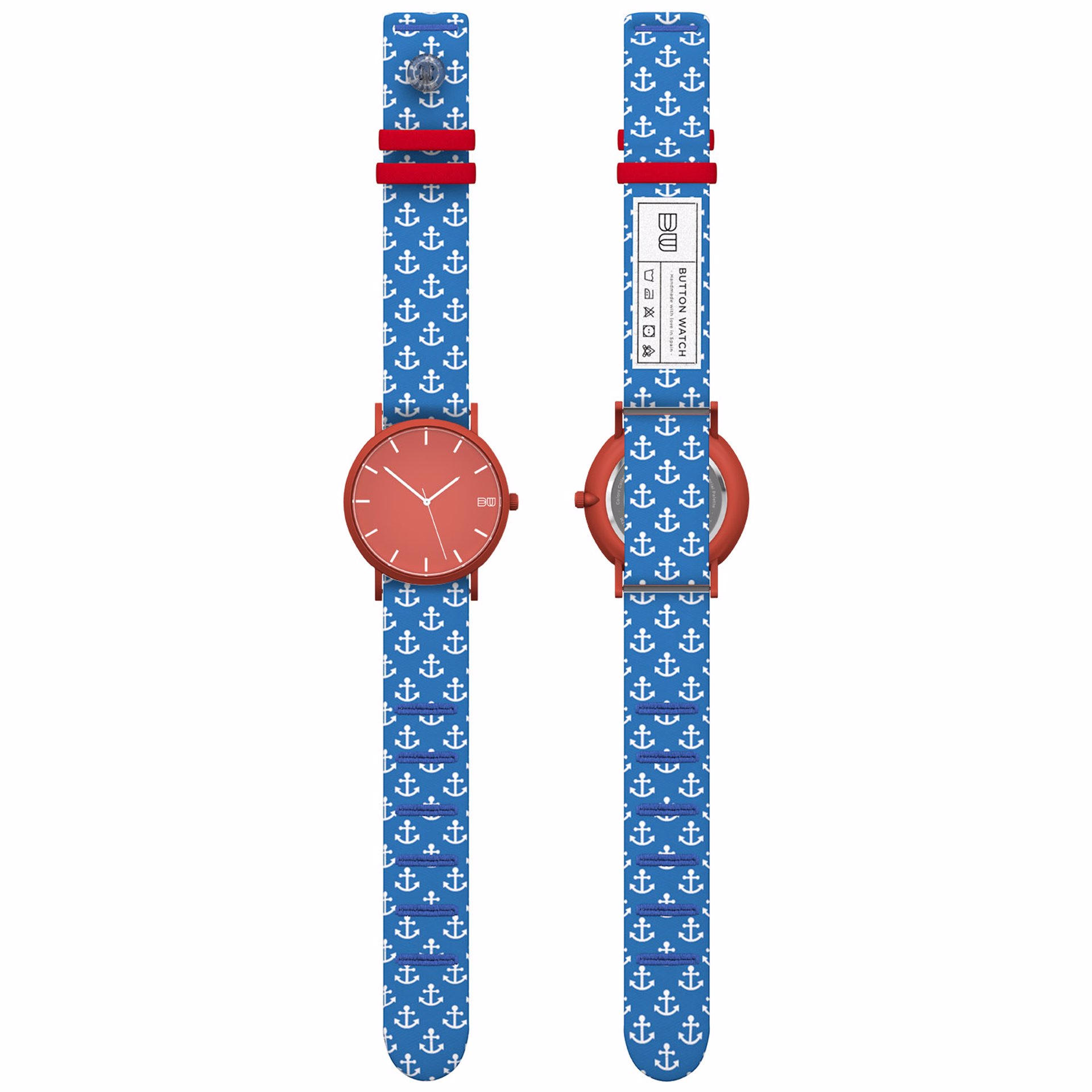 Button Watch: relojes de pulsera de tela de camisa y ojal. colaboración con El Ganso
