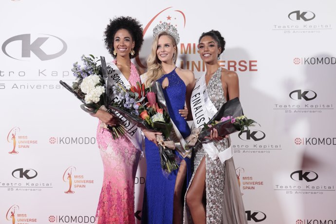 Miss Universe Spain 2019. Barcelona - Nathalie Ortega Primera Finalista. Murcia - Athenea Pérez Segunda Finalista. Barcelona - Claudia Coba