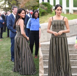 Meghan Markle repite vestido de rayas  2019-2018