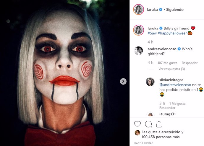 Lara Álvarez  y Andrés Velencoso, bromas de la pareja en Halloween