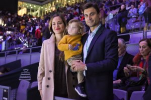 David Ferrer con Marta Tornel y su hijo Leo