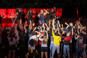 Shakira, durante su actuación en la final de la Copa Davis