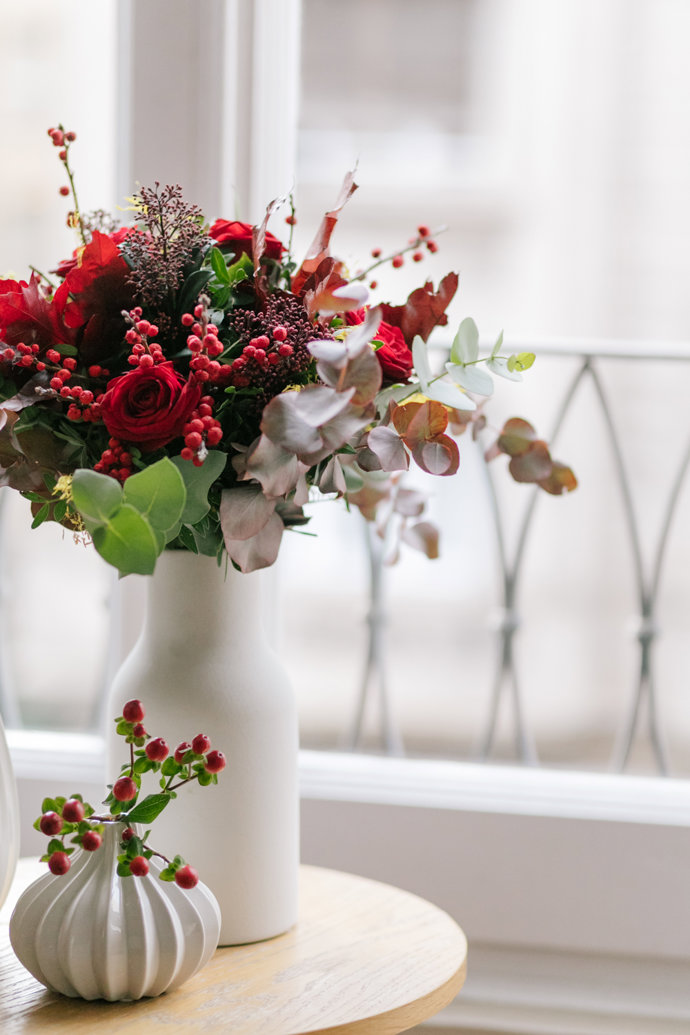 Flores red velvet para una navidad con pasión