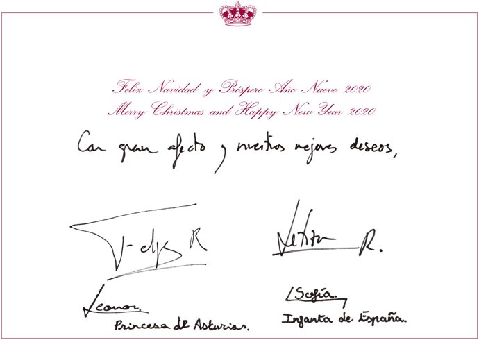 Firmas de la Familia Real, Felipe VI, Letizia, Princesa de Asturias Leonor e Infanta Sofía