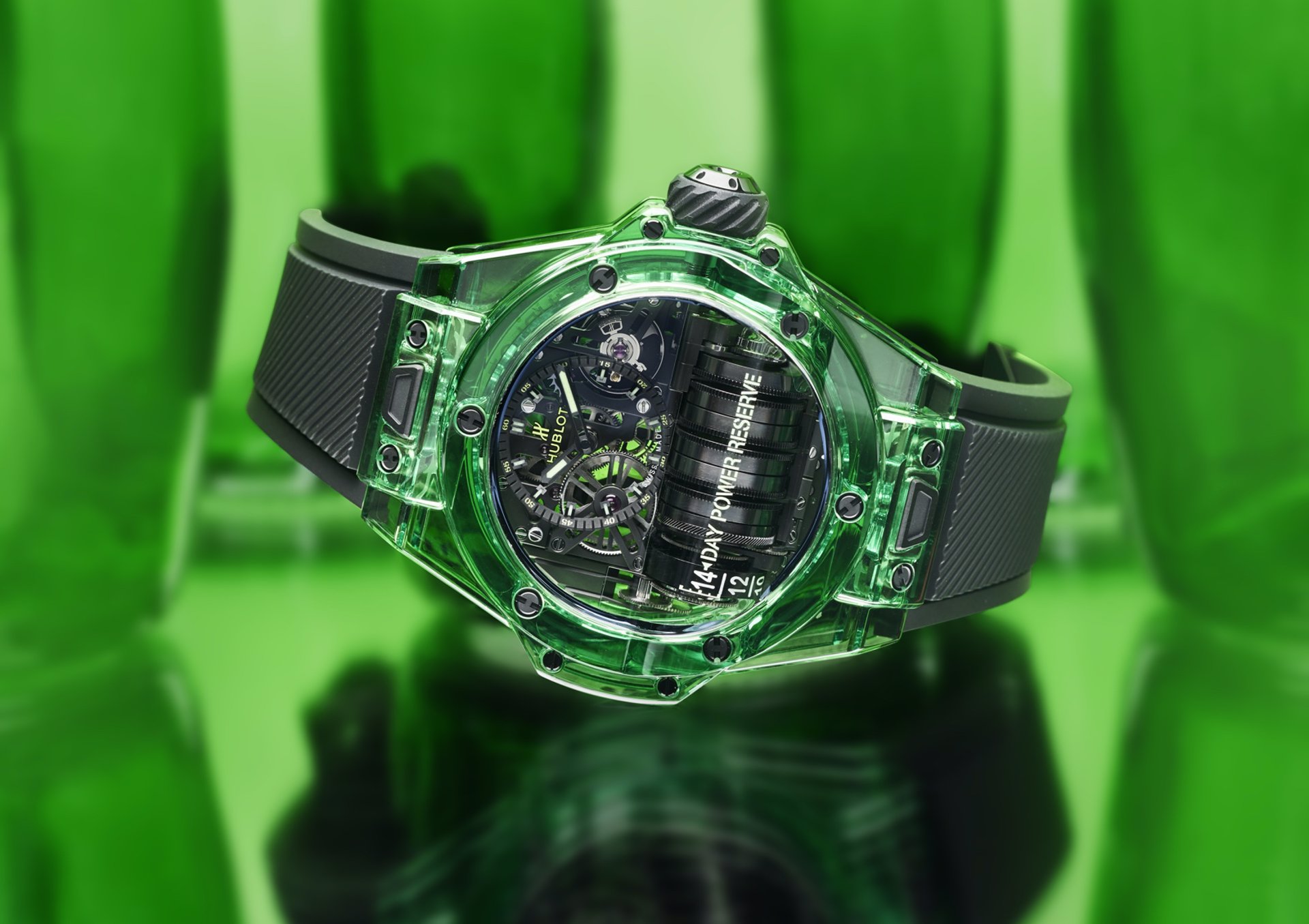 Reloj Hublot Big Bang MP 11 SAXEM en verde esmeralda,  la tendencia del 2020, 20 unidades exclusivas a casi 130.000 euros