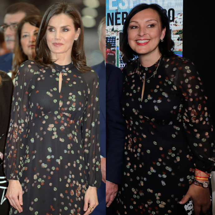 La Reina Letizia en Fitur, mismo vestido que la concejala de Nerja de Massimo Dutti
