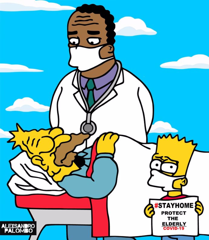 Bart Simpson conciencia sobre el coronavirus y cuidar a los mayores... 