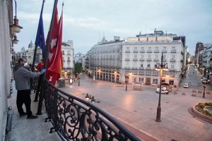 MADRID , PUERTA DEL SOL VACÍA POR EL CORONAVIRUS
