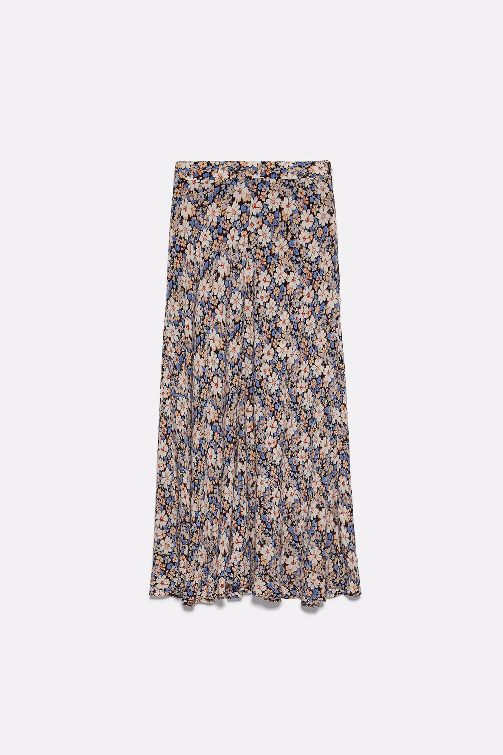falda flores Zara 39,95€