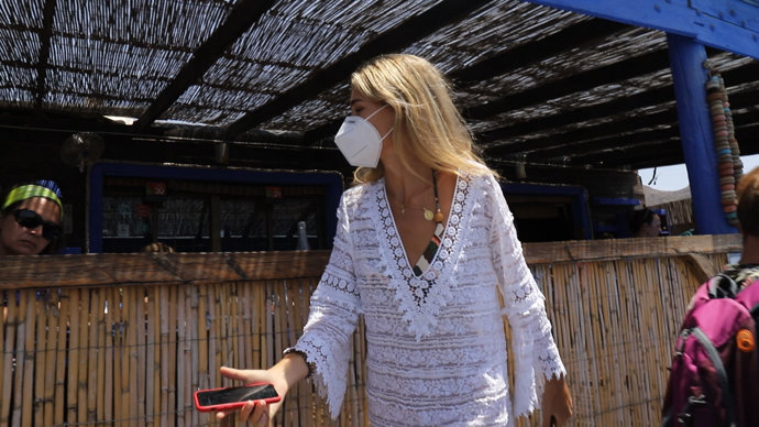 Ana Soria, almuerza con amigas