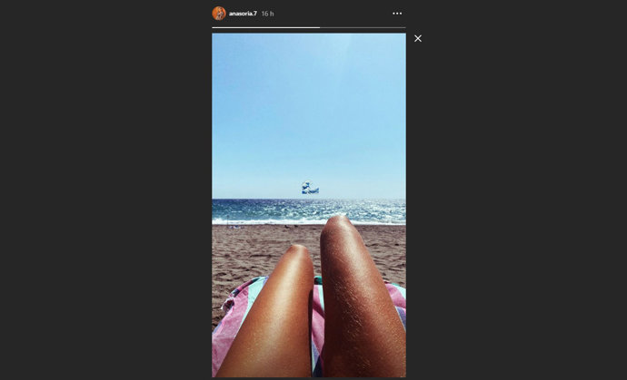 Imagen compartida por Ana Soria en la playa