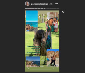 Gloria y su novio, David, en Portugal