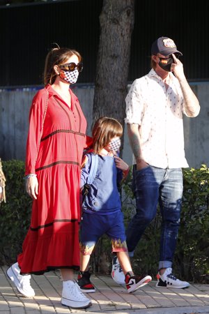 La argentina y exfutbolista llevaron a su hijo a clase el primer día