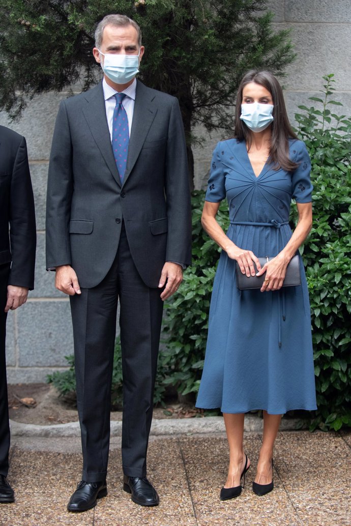 Los Reyes, a su llegada a la Biblioteca Nacional