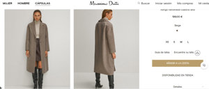 Todavía podemos encontrar este abrigo ideal en la web de la firma