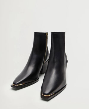 Botine de piel  negros de Mango 69.99 euros