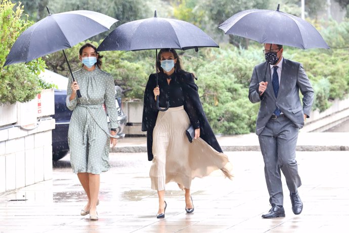 La Reina, a su llegada a los premios