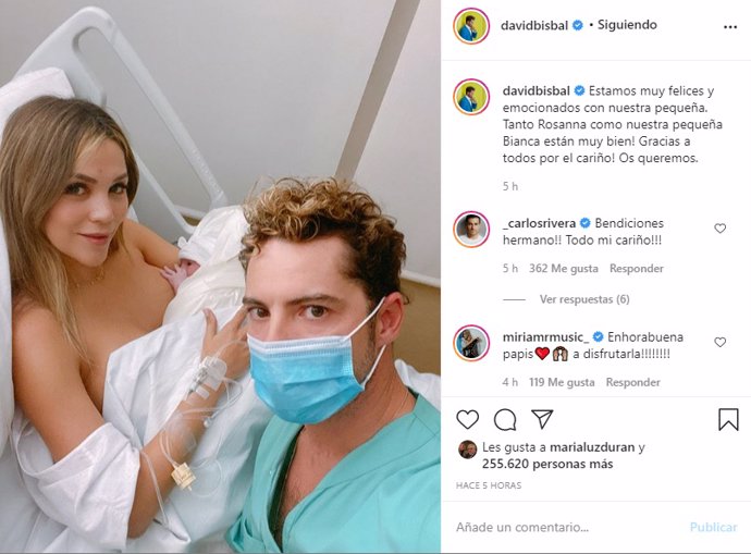 David Bisbal y Rosanna con su hija Bianca