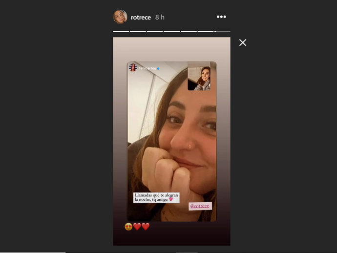 Historia compartida por Rocío Flores en su Instagram