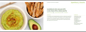Receta de Hummus de aguacate con pan pita crocante, de 