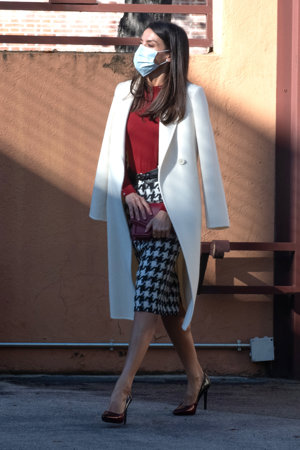 La monarca, a su llegada a la Sede del Patronato de Discapacidad