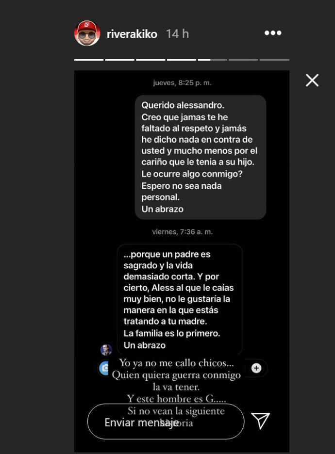 Mensajes entre Kiko Rivera y Alessandro Lequio