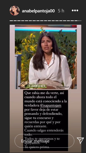 Historia compartida por Anabel Pantoja en su cuenta de Instagram