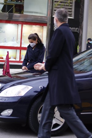 Los Reyes a su llegada al acto