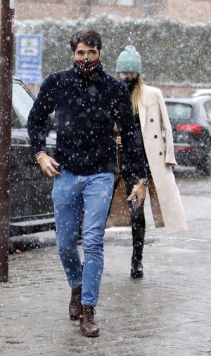 María Pombo y Pablo Castellano, sus fotografías bajo la nieve en su primera salida sin Martín