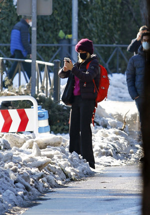 Susanna Griso fotografió la nieve acumulada en las calles