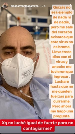 Diego Arrabal, ingresado por Coronavirus
