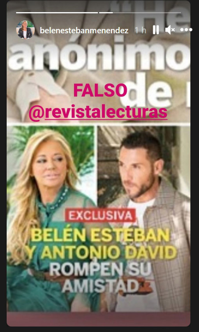 Historia compartida por Belén Esteban