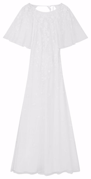 ASOS EDITION Annie floral embroidered flutter sleeve wedding dress, £110, live