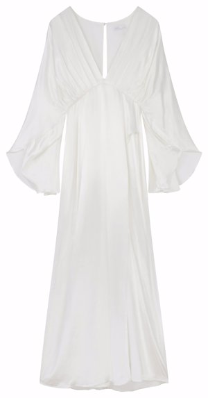 ASOS EDITION Cari satin wrap wedding dress with kimono sleeve, £135, Mid Feb
