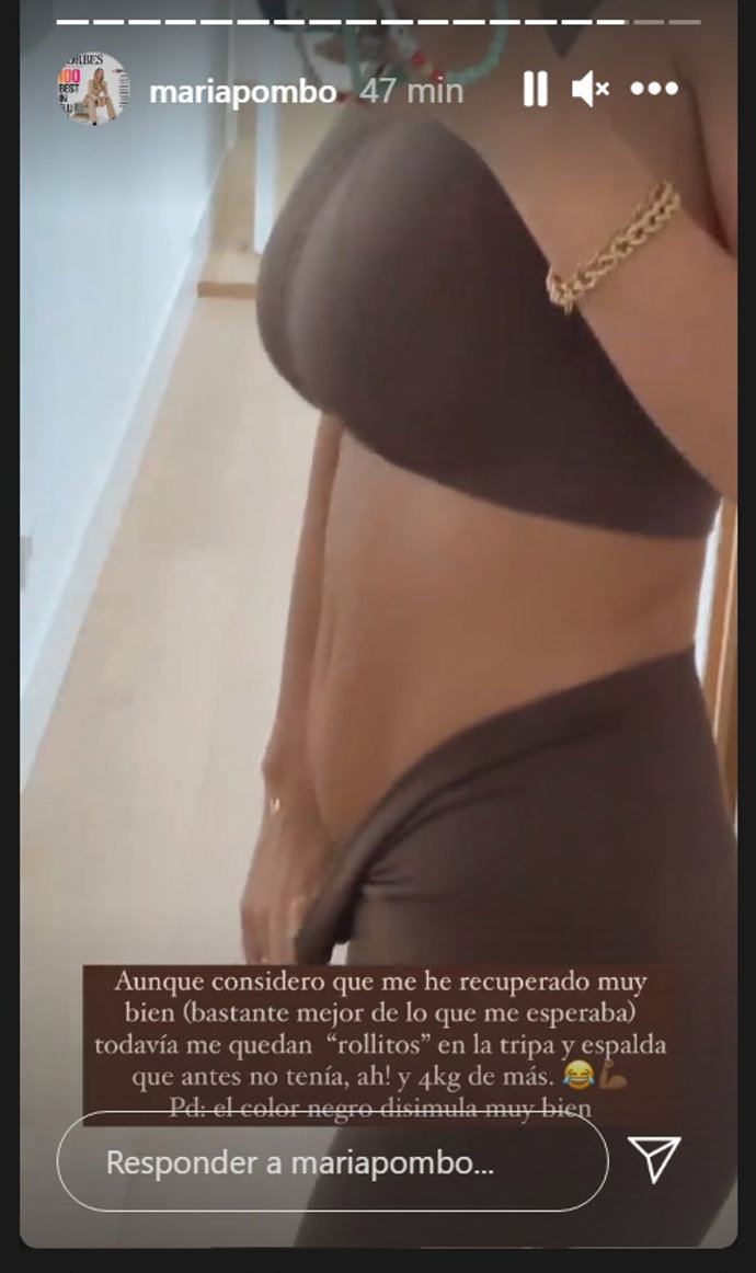 Maria POmbo ha mostrado el aspecto de su tripa