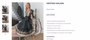 El vestido que ha lucido Sara aun está disponible en la web de Slow Love