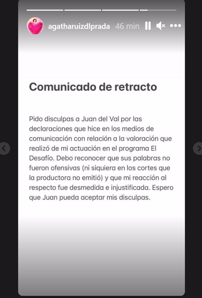 Comunicado de Ágatha Ruiz de la Prada