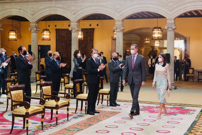 Los Reyes, a su llegada al acto