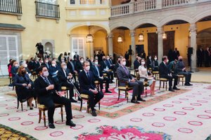 Los Reyes han presidido su primer acto de la semana en el Palacio Real del Pardo