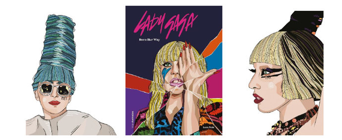 Ilustraciones de la biografía de Lady Gaga