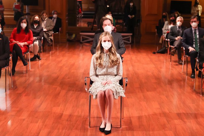 Leonor durante su primer acto en solitario