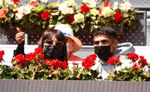 La pareja derrochó complicidad en el tenis